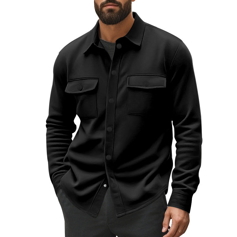 Herren Overhemdjacke mit zwei aufgesetzten Taschen und strukturiertem Stoff Drune