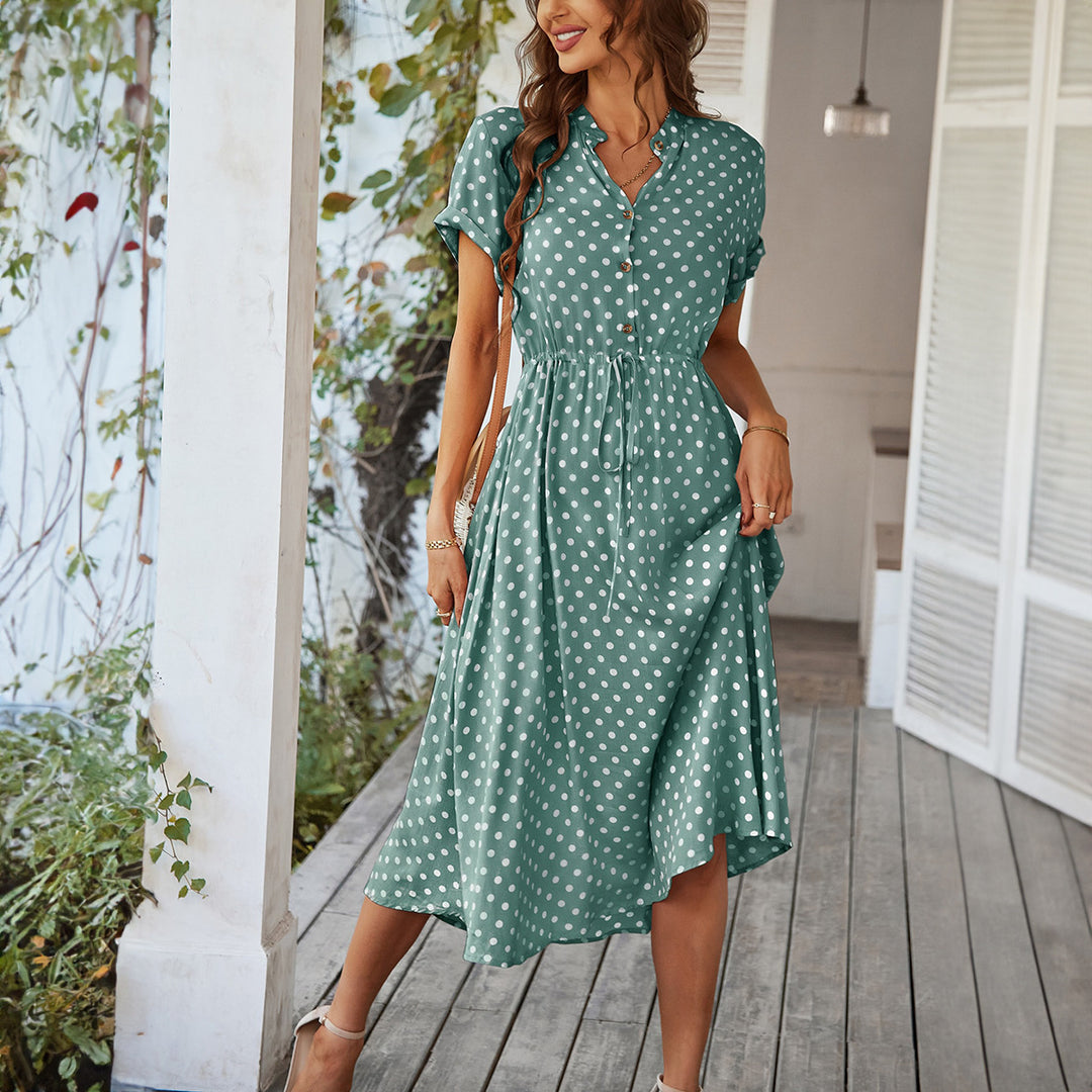 Damen Midikleid mit Punkten Drune