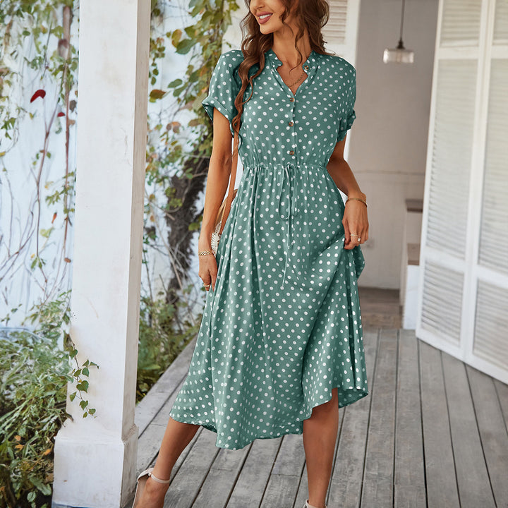 Damen Midikleid mit Punkten Drune