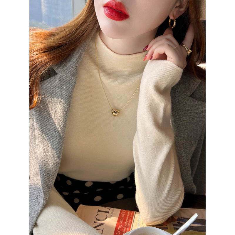 Damen Strickpullover mit Stehkragen und weichem Material Drune