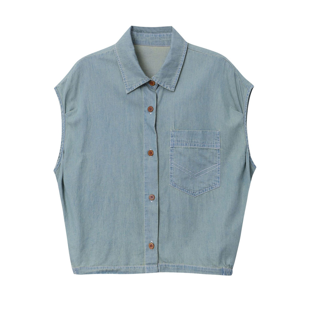 Damen Kurzarm-Bluse mit klassischem Hemdkragen und Brusttasche Drune