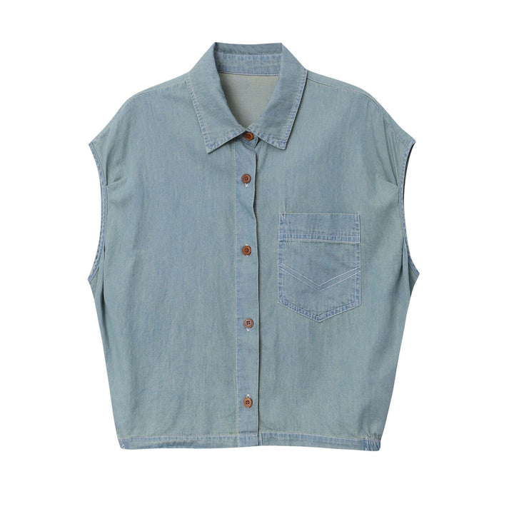 Damen Kurzarm-Bluse mit klassischem Hemdkragen und Brusttasche Drune