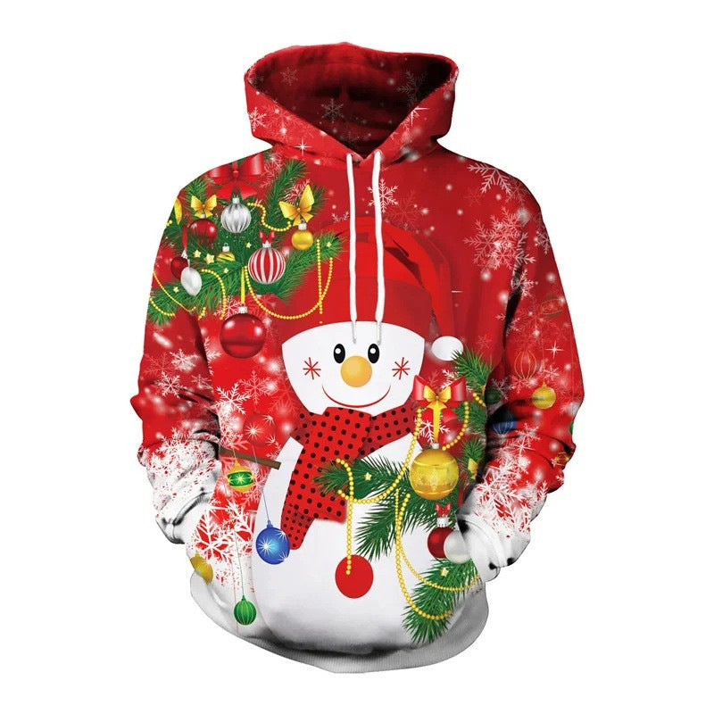 Damen Lustiger Kapuzenpullover mit Weihnachtsmotiv Drune
