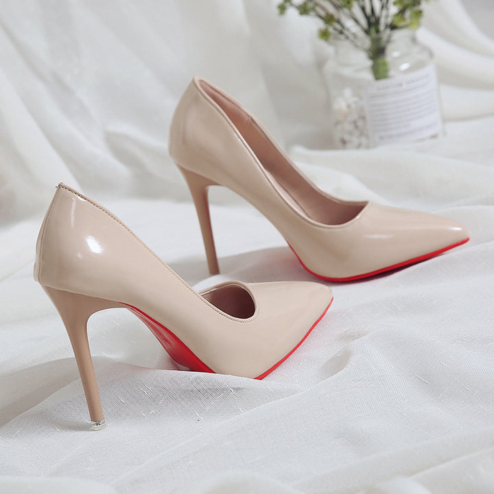 Damen Lackleder-Pumps mit spitz zulaufender Zehenkappe und hohem Stiletto-Absatz Drune