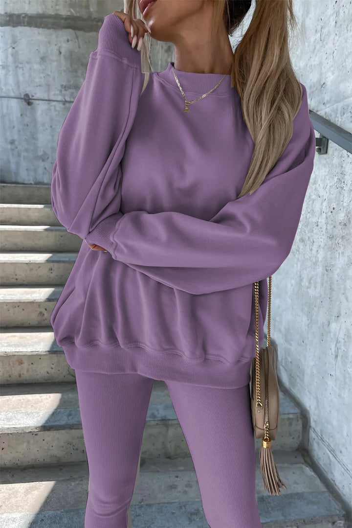 Damen lässiges Sweatshirt und Leggings-Set Drune