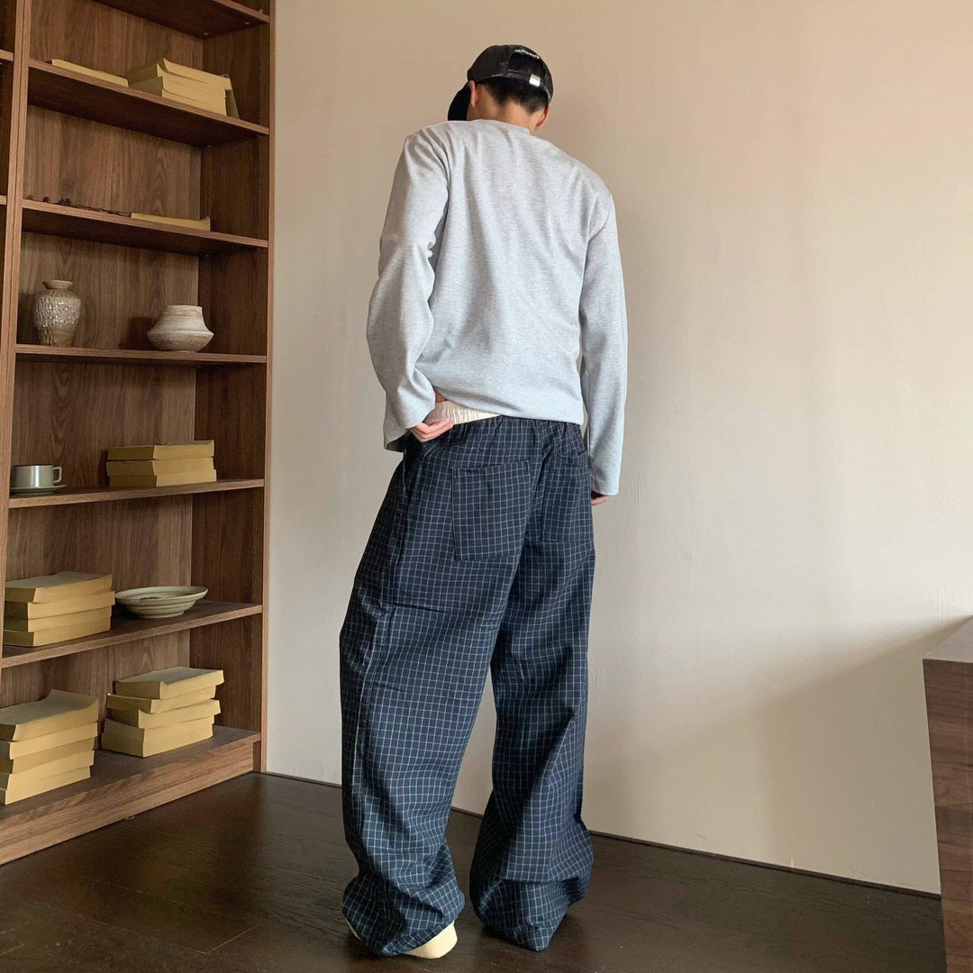 Herren Lässige Karohose Drune