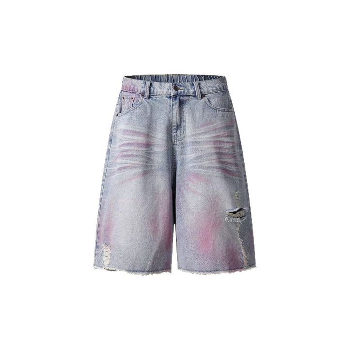 Damen Trendige Denim-Shorts mit einzigartigen Graffiti- und Destroyed-Details Drune
