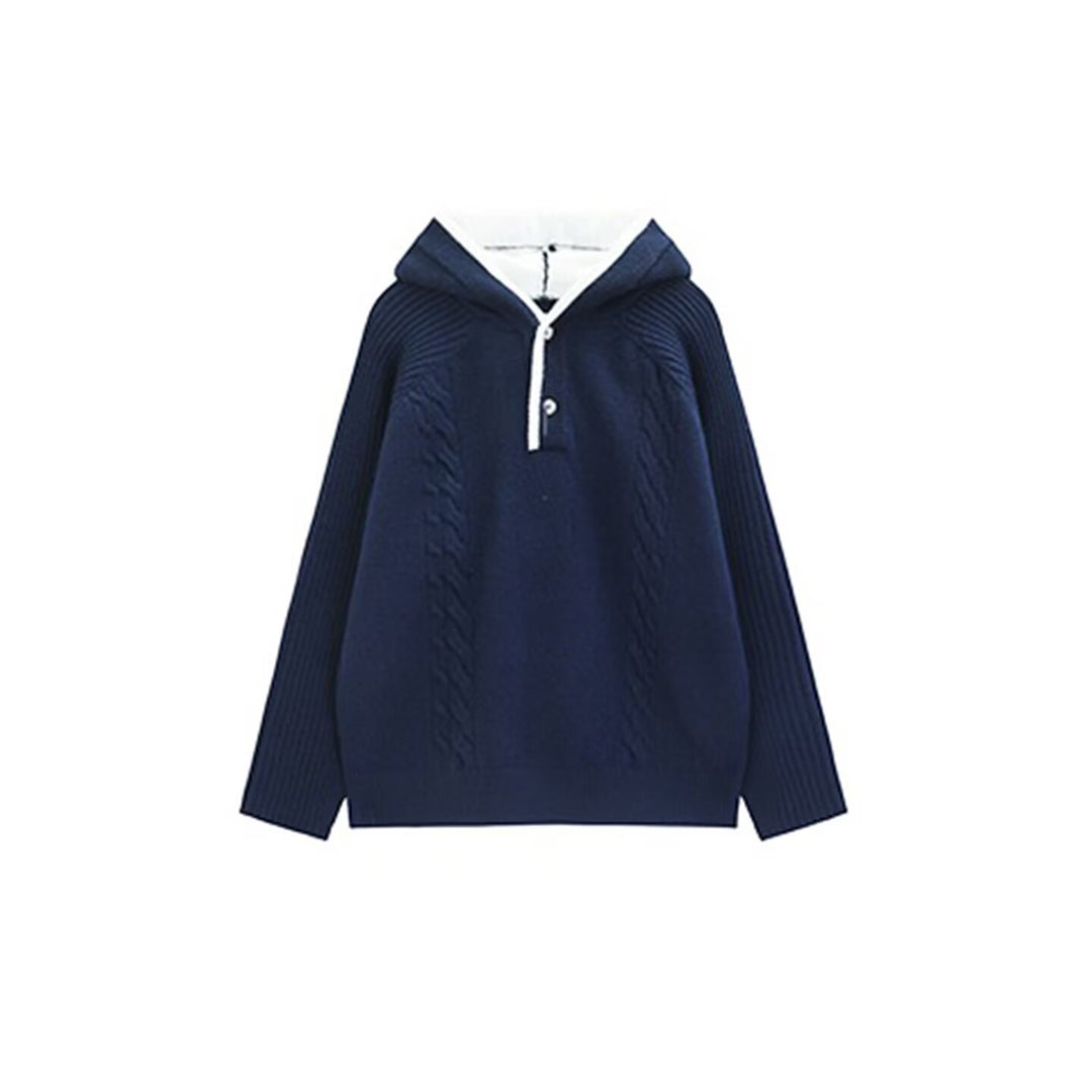 Herren Lässiger Grobstrickpullover mit Reißverschluss Drune