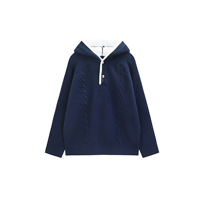 Herren Lässiger Grobstrickpullover mit Reißverschluss Drune