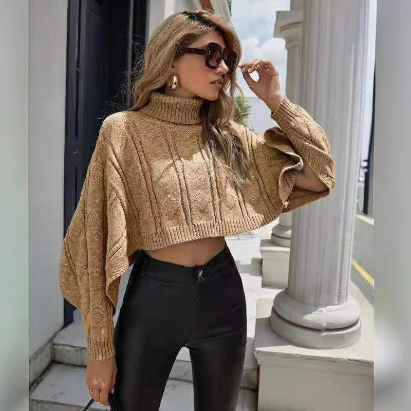 Damen kuscheliger Rollkragenpullover mit weitem Schnitt und strukturiertem Design Drune