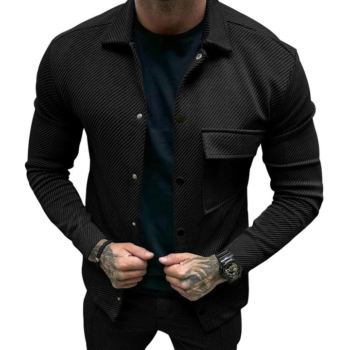 Herren modische Jacke mit strukturiertem Design und praktischen Taschen Drune