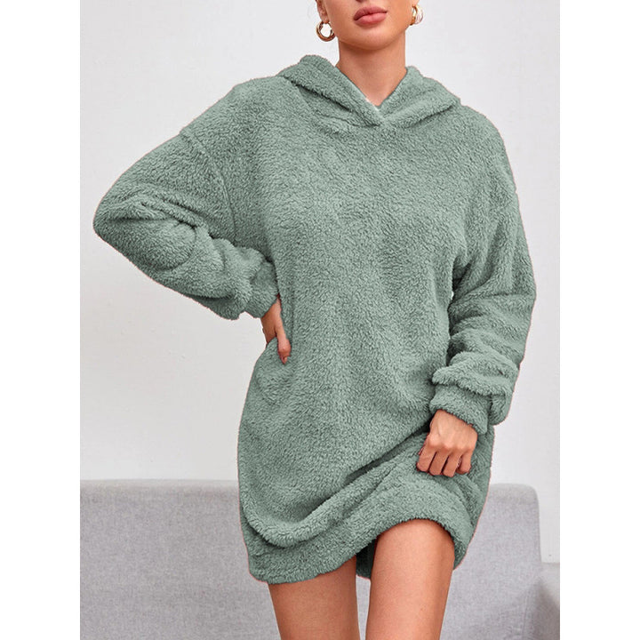 Damen Kuscheliger Oversize-Hoodiekleid aus weichem Fleece Drune