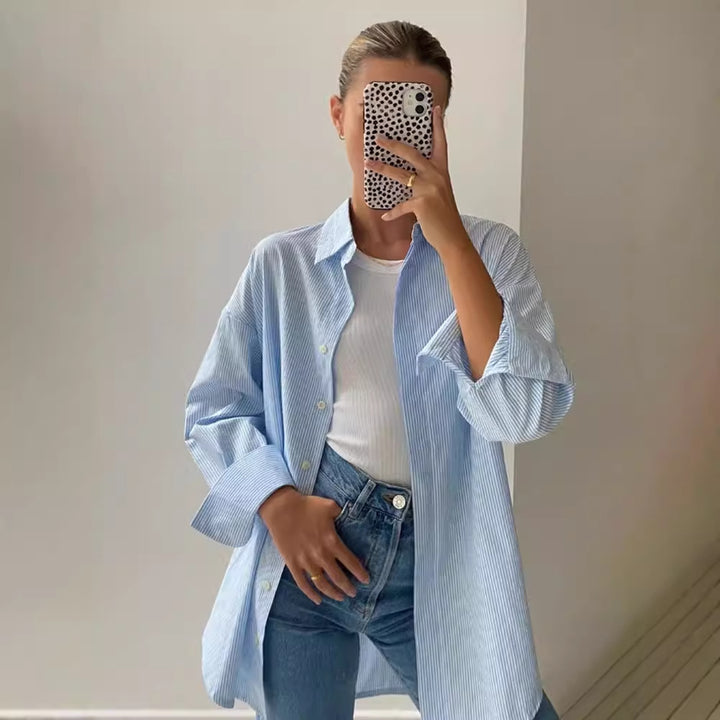 Damen Oversized Hemdbluse Drune