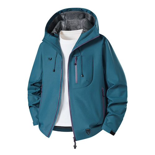 Herren Technische Softshell-Hoodiejacke mit wasserabweisender Membran und Mesh-Futter Drune