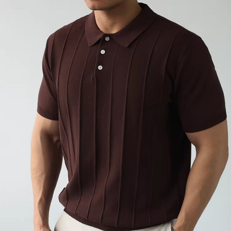 Herren Kurzarm Poloshirt mit Struktur Drune