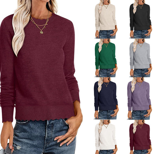 Damen Sweater mit Wellenkante Drune