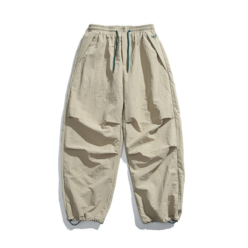 Herren Baggy-Cargo-Hose mit elastischem Tunnelzugbund, Kordelzug und verstellbaren Saumbündchen Drune