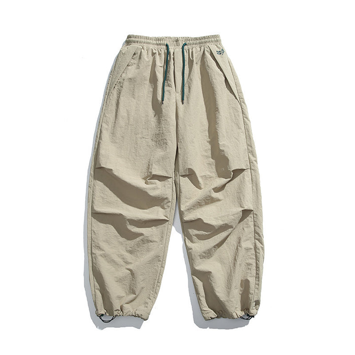 Herren Baggy-Cargo-Hose mit elastischem Tunnelzugbund, Kordelzug und verstellbaren Saumbündchen Drune