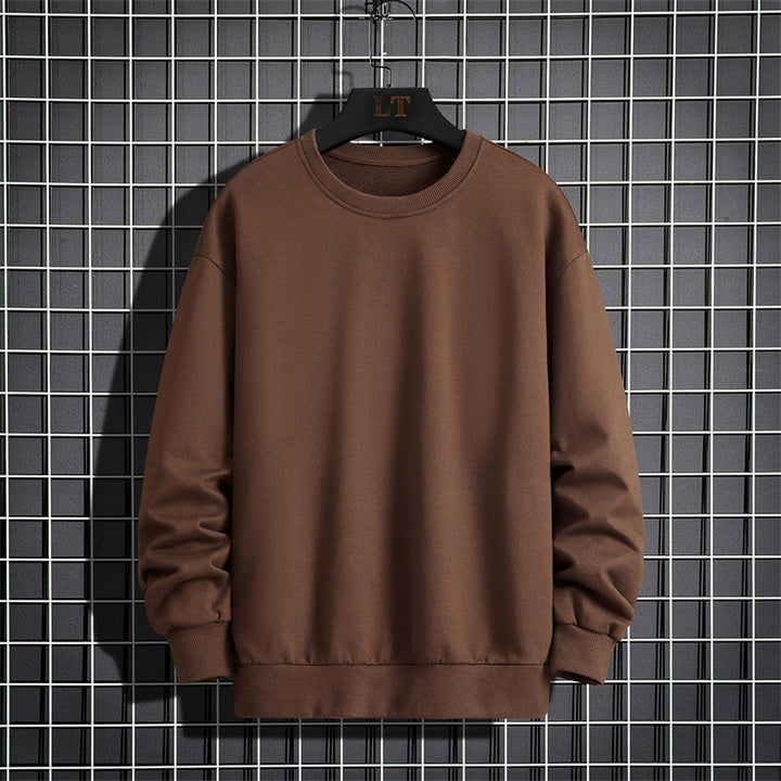 Herren Schlichtes Oversize Rundhals‑Sweatshirt aus schwerer Baumwollmischung mit gerippten Bündchen Drune