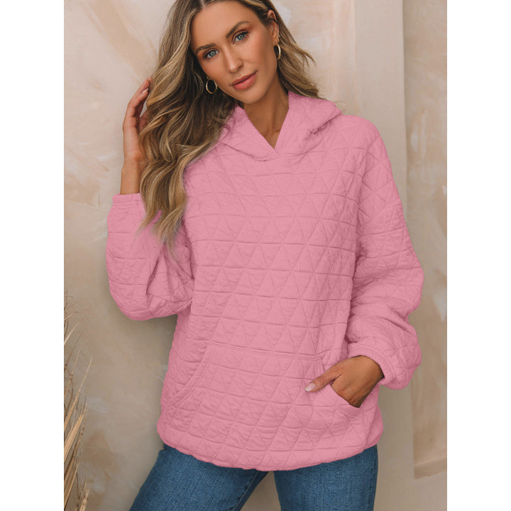 Damen gesteppter Kapuzenpullover mit praktischen Taschen Drune