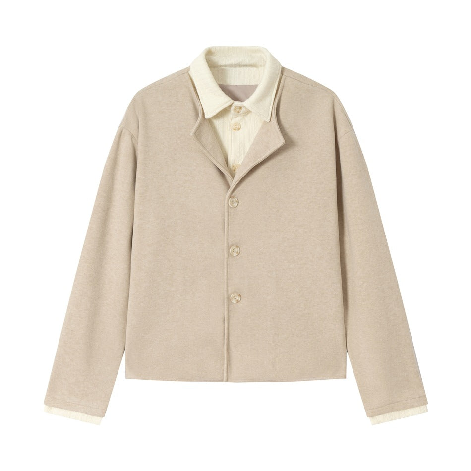Herren Kurzblouson im Layer‑Look mit Kontrastkragen Drune
