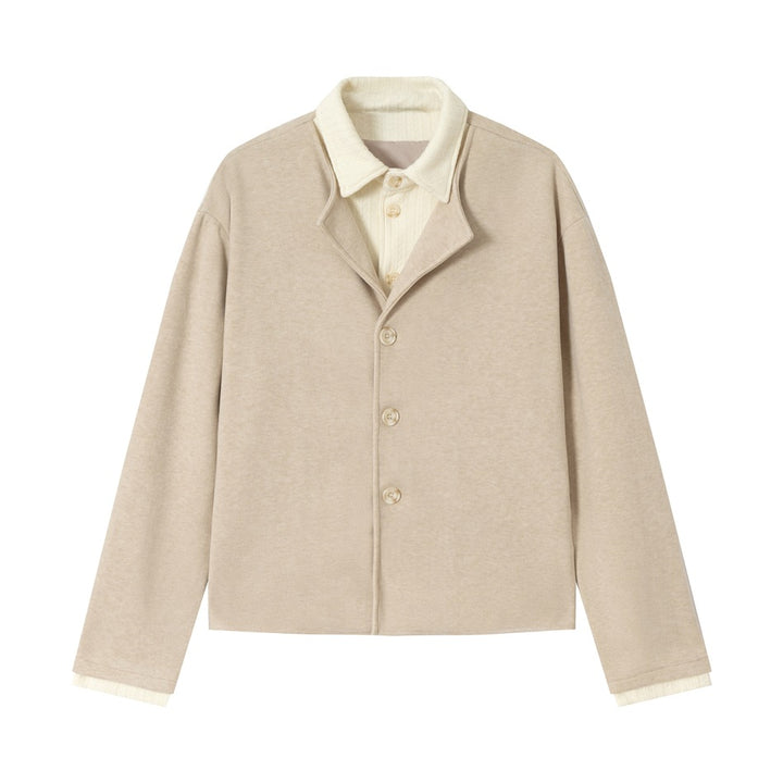 Herren Kurzblouson im Layer‑Look mit Kontrastkragen Drune