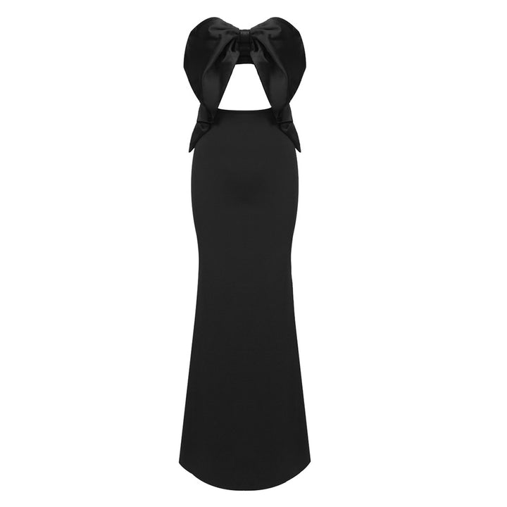 Damen elegantes Abendkleid mit dramatischem Schleifendetail Drune