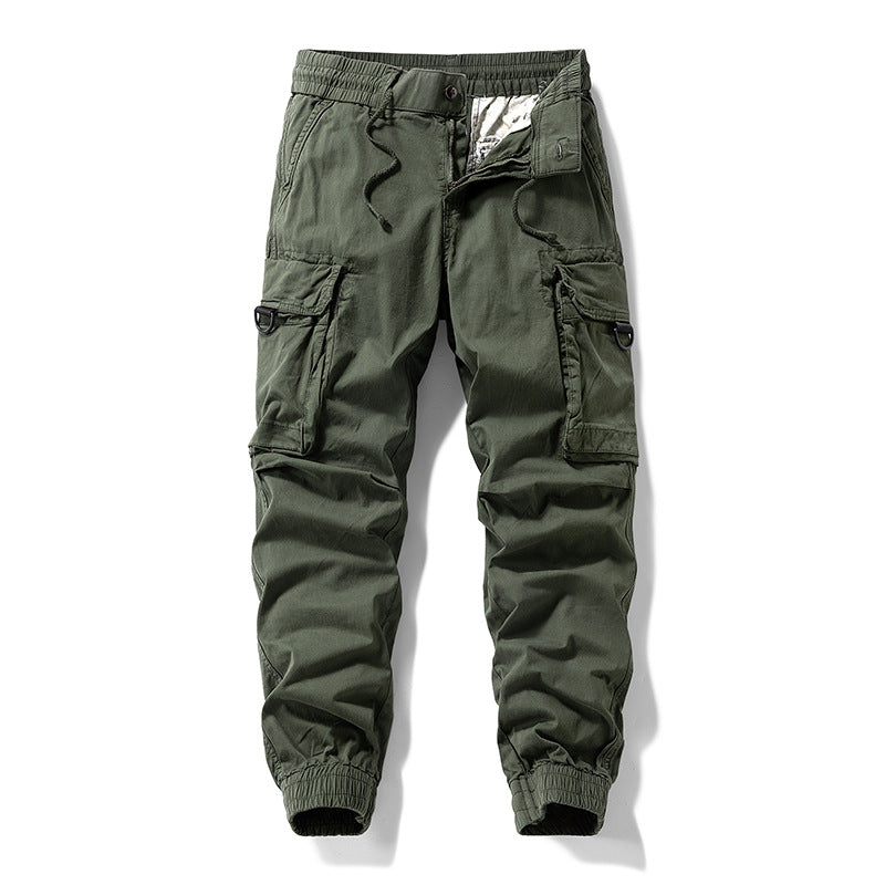 Herren Cargo-Jogginghose im Utility-Stil mit Elastikbund, Kordelzug und Multifachtaschen Drune