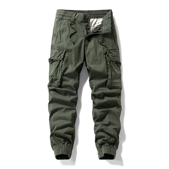 Herren Cargo-Jogginghose im Utility-Stil mit Elastikbund, Kordelzug und Multifachtaschen Drune