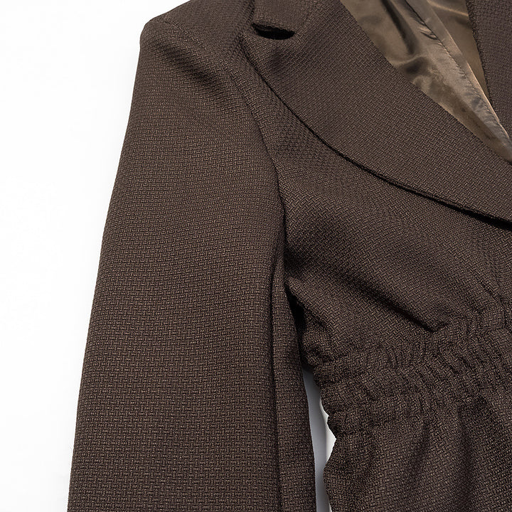 Damen Taillierter Blazer mit geraffter Taillenpartie und strukturierter Weboptik Drune