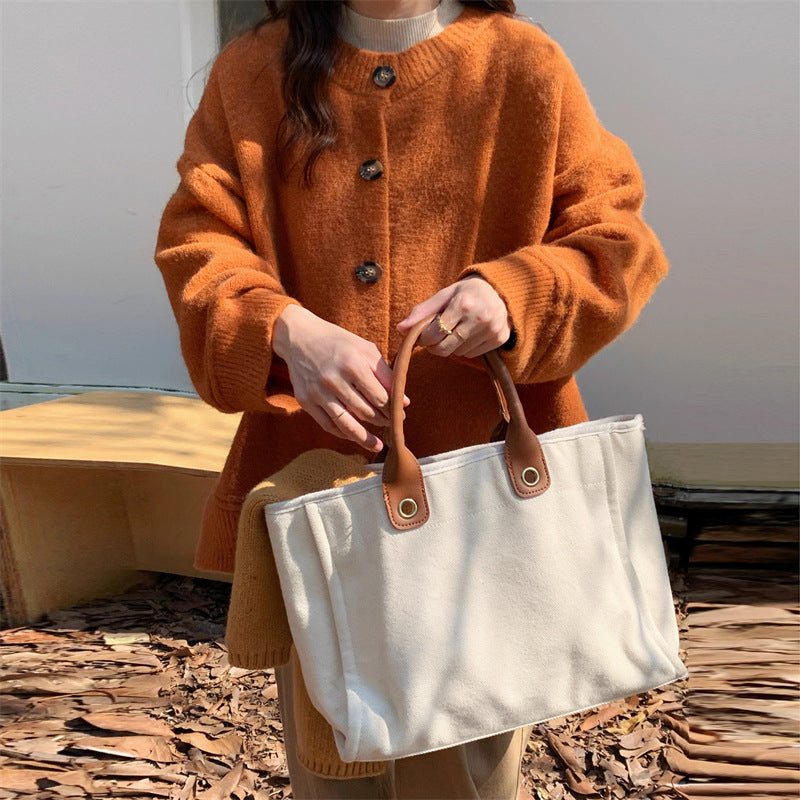 Damen lässige Strickjacke mit großen Knöpfen und oversized Schnitt Drune