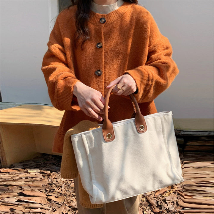 Damen lässige Strickjacke mit großen Knöpfen und oversized Schnitt Drune