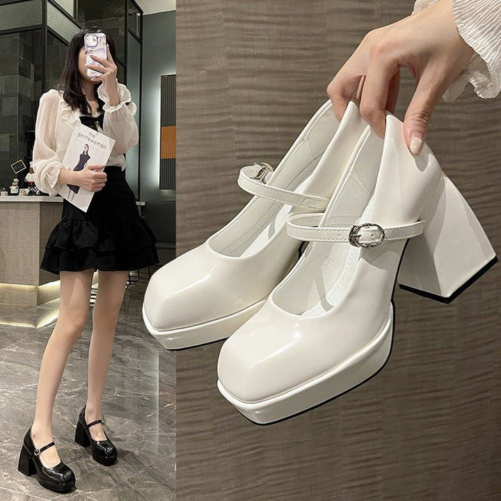 Damen Elegante Plateau-Pumps mit verstellbarem Riemen Drune