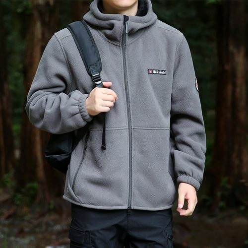 Herren Fleecejacke mit Kapuze Drune