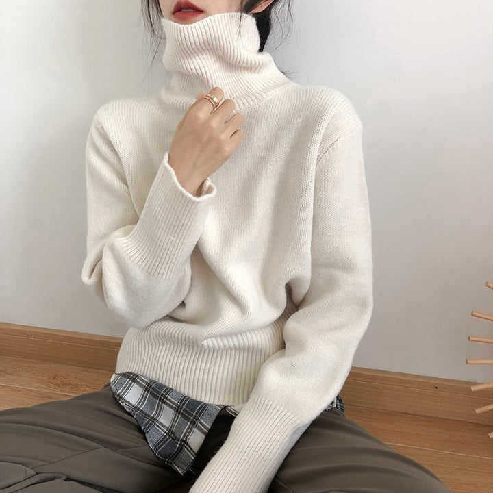 Damen Gemütlicher Rollkragenpullover aus feinem Strick Drune