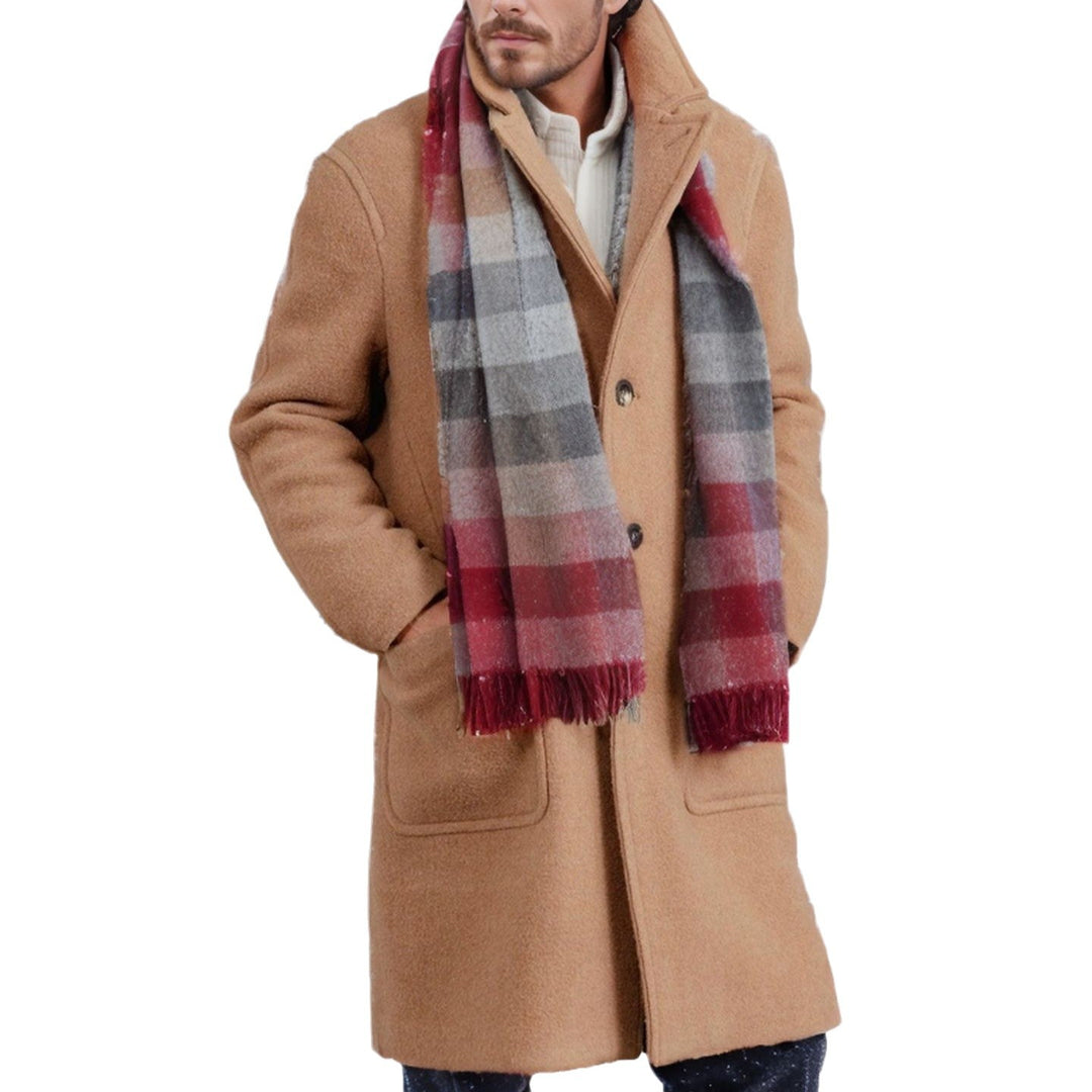 Herren eleganter und wärmer Wintermantel mit doppelter Knopfleiste und praktischen Taschen Drune