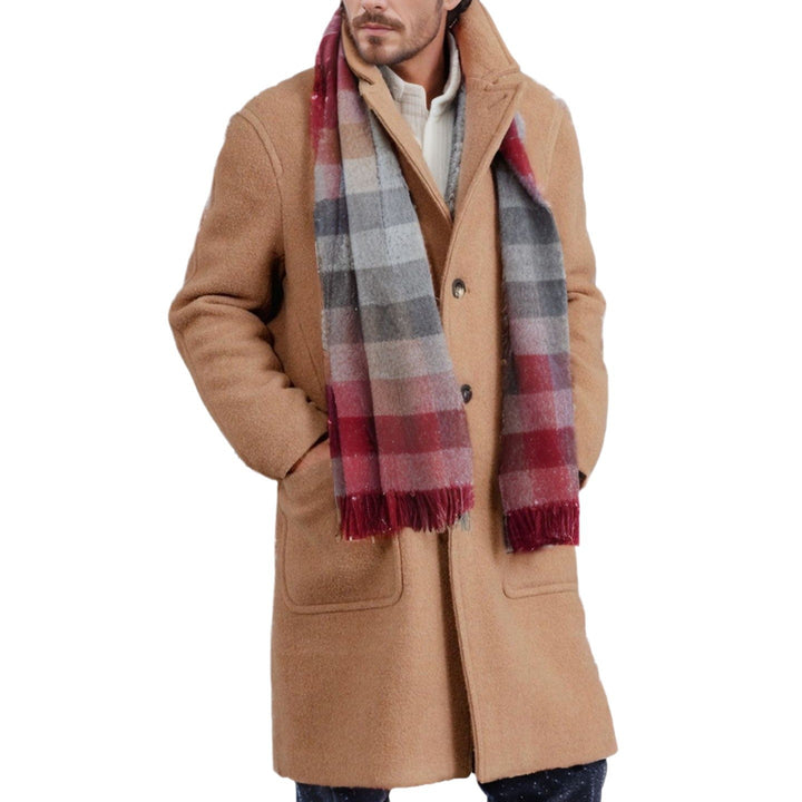 Herren eleganter und wärmer Wintermantel mit doppelter Knopfleiste und praktischen Taschen Drune