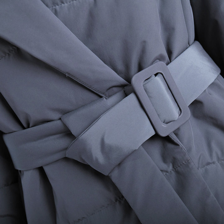 Damen Elegante und warme Wattierte Jacke mit Taillengürtel Drune