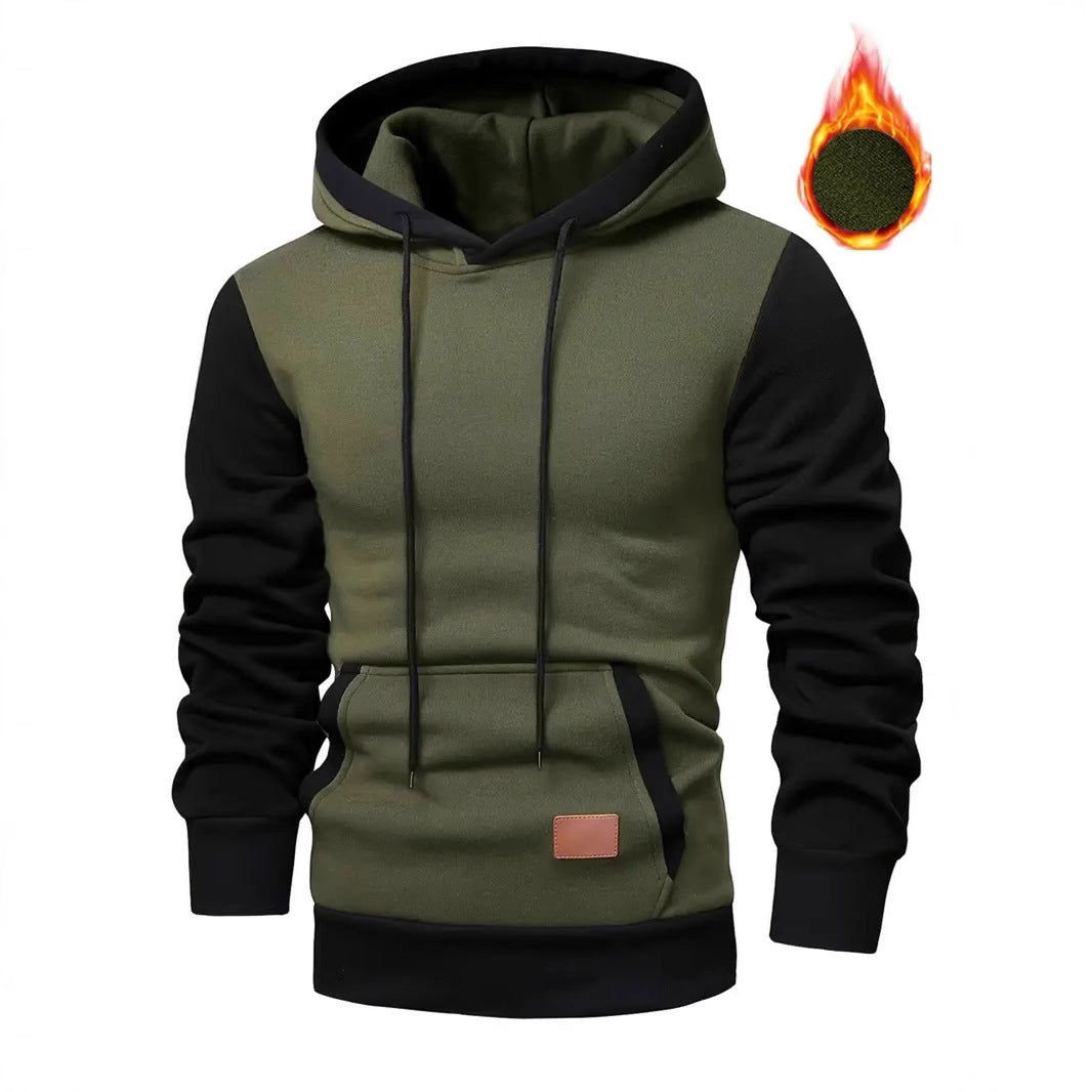 Herren modischer Hoodie mit praktischen Taschen und kontrastrierendem Design Drune