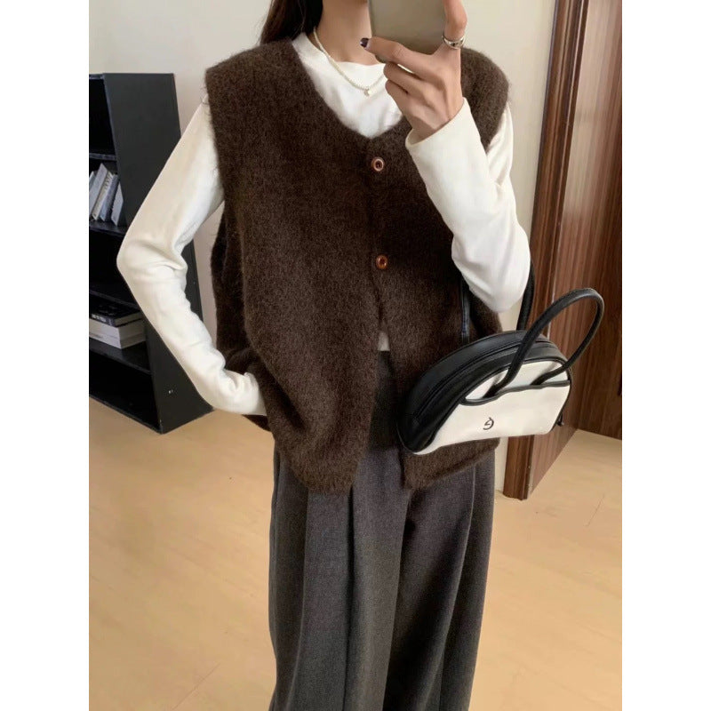 Damen Strickweste mit Knopfdetails und lässigem Schnitt Drune