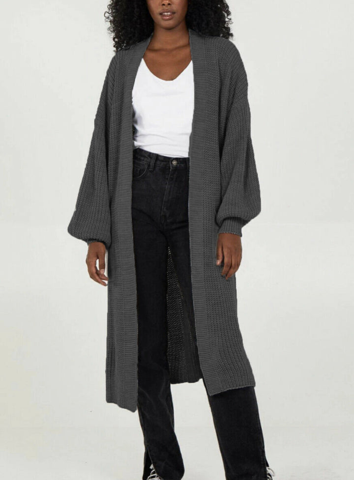 Damen Großer Strickcardigan mit voluminösen Ärmeln und offener Front Drune