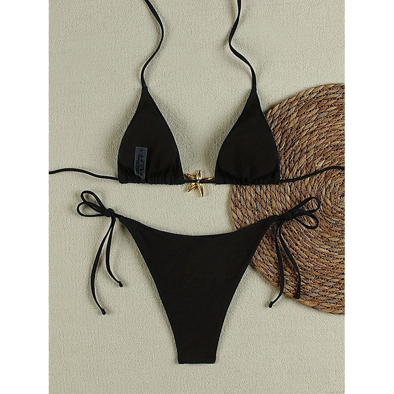 Damen Triangel-Bikini mit dekorativem Sternenanhänger Drune