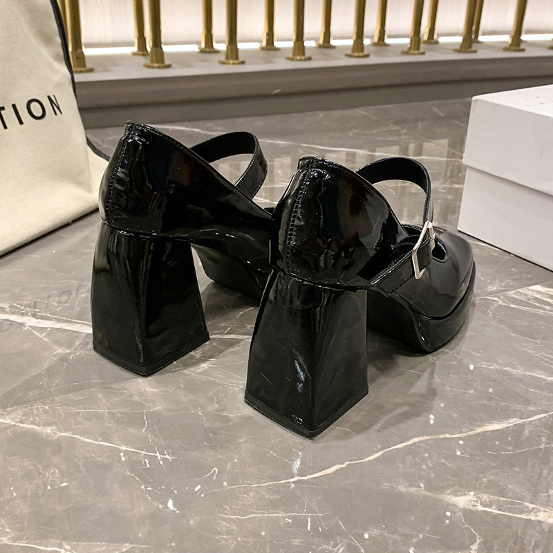 Damen elegante Plateau-Pumps mit Perlen-Detail Drune