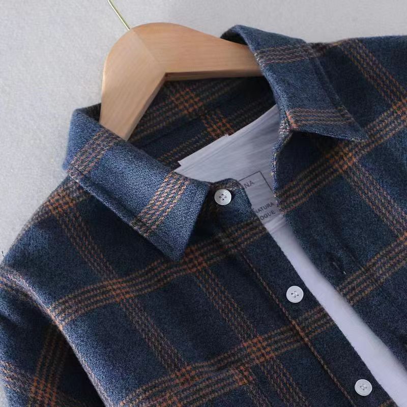 Herrenblazer aus feinem Wollmix Drune mit Glencheck und Karodetails Drune