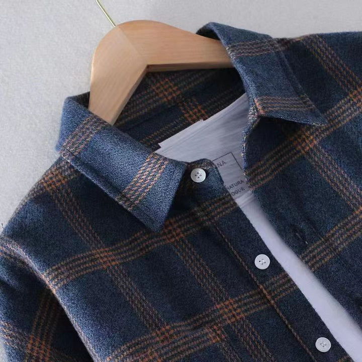 Herrenblazer aus feinem Wollmix Drune mit Glencheck und Karodetails Drune