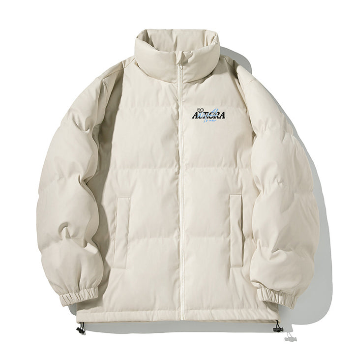 Unisex Isolierte Pufferjacke im minimalistischen Boxy‑Schnitt mit hohem Stehkragen, verdecktem Reißverschluss und Kordelzugsaum Drune