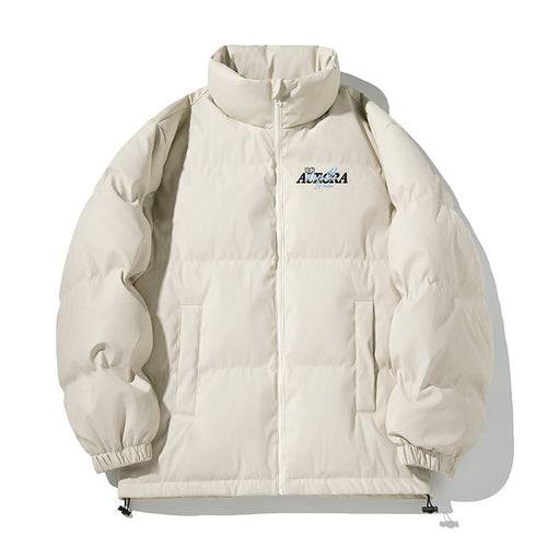 Unisex Isolierte Pufferjacke im minimalistischen Boxy‑Schnitt mit hohem Stehkragen, verdecktem Reißverschluss und Kordelzugsaum Drune
