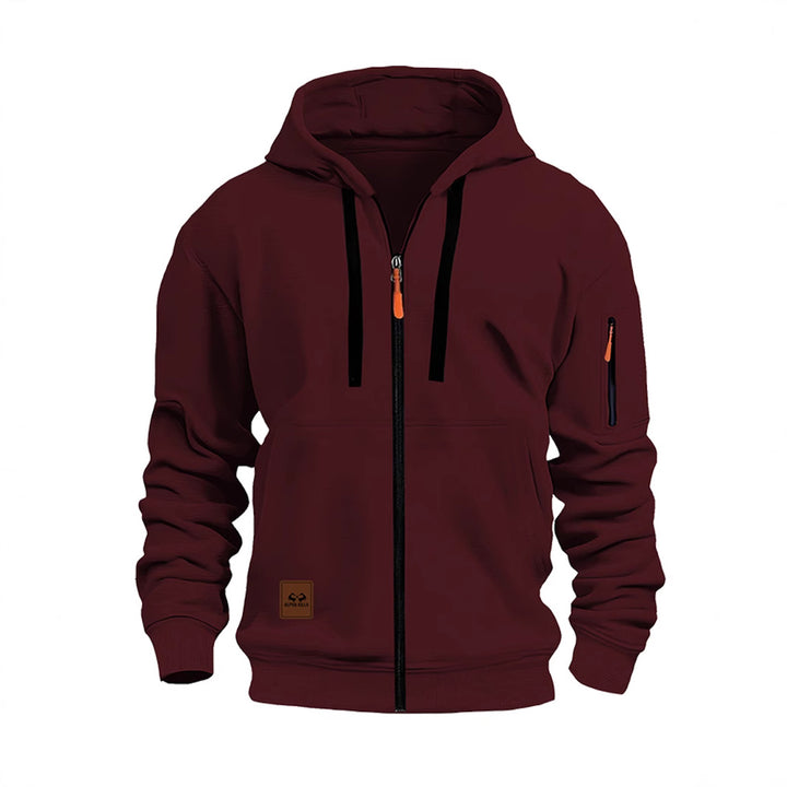 Herren Sportliche Fleecejacke mit Kapuze Drune