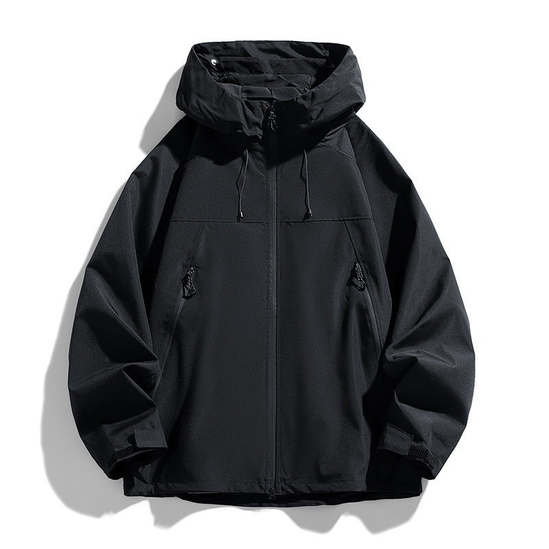 Herren Atmungsaktive Wind- und Wasserfeste Outdoor-Jacke Drune