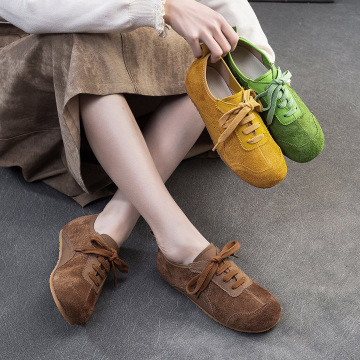 Damen modische Komfort-Sneaker aus Wildleder mit atmungsaktiver Konstruktion Drune